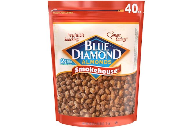 Blue Diamond Almonds Smokehouse Flavored Snack Nuts, 40 Oz Free Shipping
