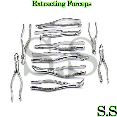 10 NEW EXTRACTING FORCEPS EXTRACTION DENTAL INSTRUMENTS S.S Does Not Apply - фотография #2