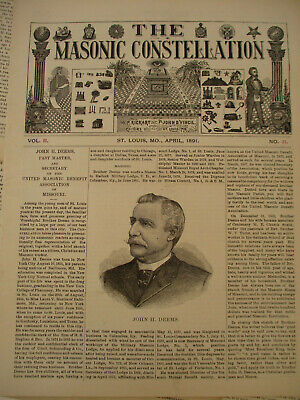 Masonic Constellation Freemasonry Antique Newspaper Knights Templar Mason 1890-1 Без бренда - фотография #3