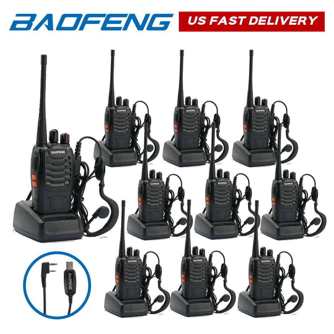 10* Baofeng BF-888S UHF Transceiver 5W Walkie Talkie Two-way Ham Radio +Earpiece Baofeng Does not apply