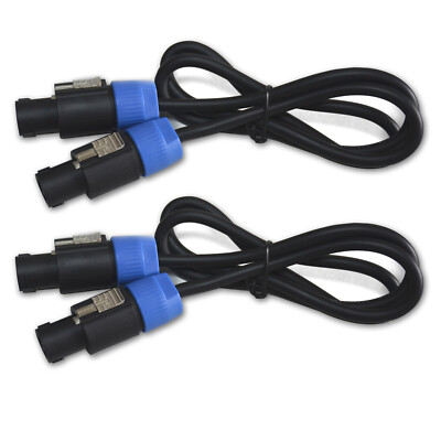 2x 3 Ft Speakon to Speakon plug 15 GA Gauge Wire Pro Audio DJ Speaker Cable  Unbranded Does not apply