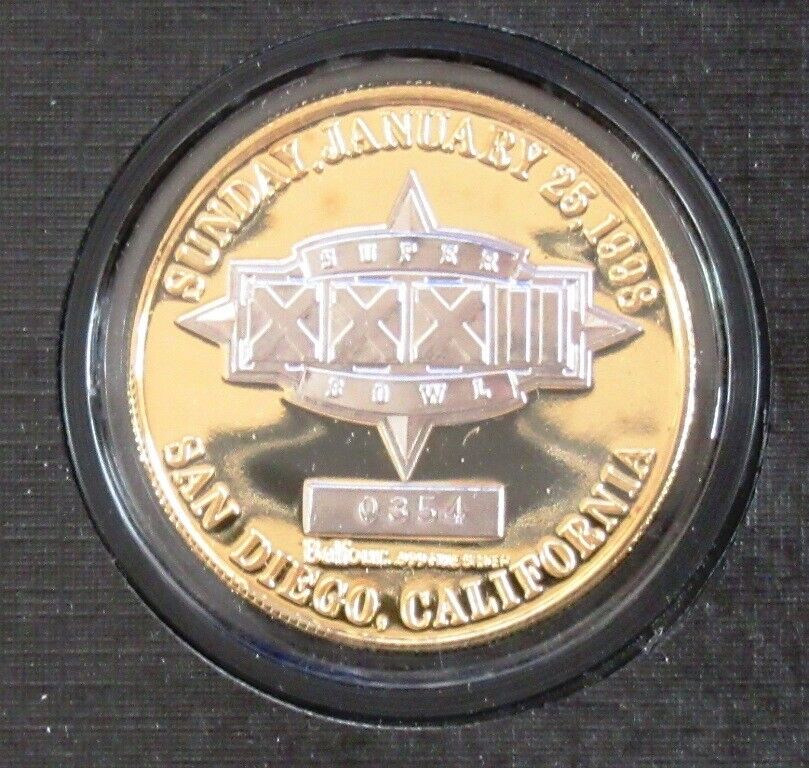 SUPER BOWL XXXII BRONCOS vs PACKERS 1998 OFFICIAL NFL GAME COIN #354 of 7,500. Balfour - фотография #4