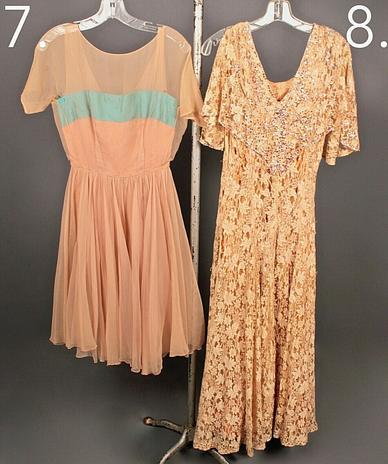 VTG Lot of 13 50s AS IS Formal Gowns Assorted Sizes & Colors 1950s Dresses Assorted - фотография #5