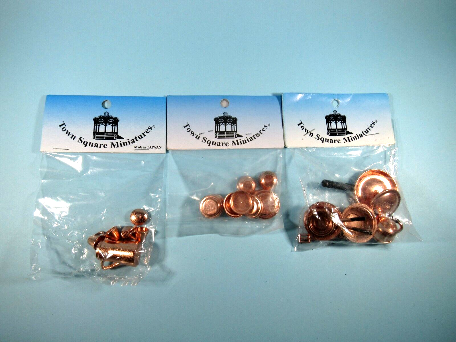 Dollhouse Miniature Copper Look Dishes Coffee Pot Cooking Pots & More 28 pc Town Square Miniatures G6107 D2792 D2765 - фотография #3