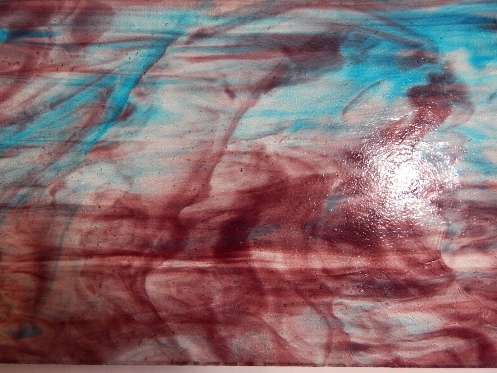 Purple + Sky Blue Swirl Stained Glass 2 Pieces 8" x 9.75" Each - Wissmach Wissmach NA