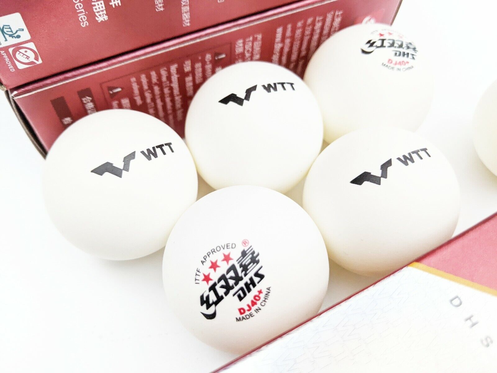 5 Packs (30 balls) DHS DJ40+ WTT Table Tennis Balls 3-Star Plastic Ping Pong Pro DHS DJ40WTT - фотография #2