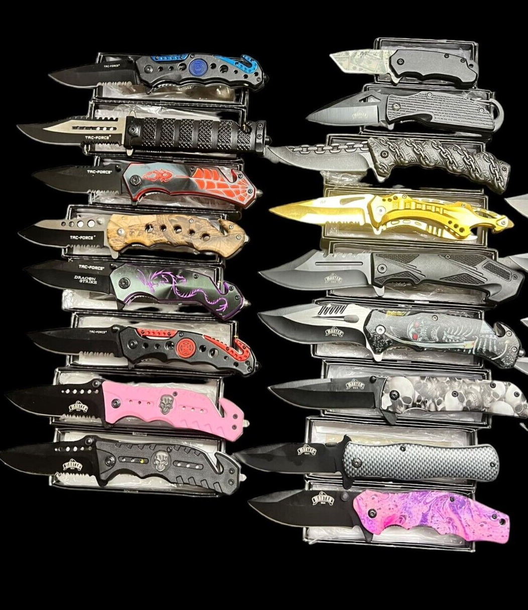 LOT OF 45 Spring Assisted pocket knife Collectible Design Wholesale Knives AS-IS Без бренда - фотография #8