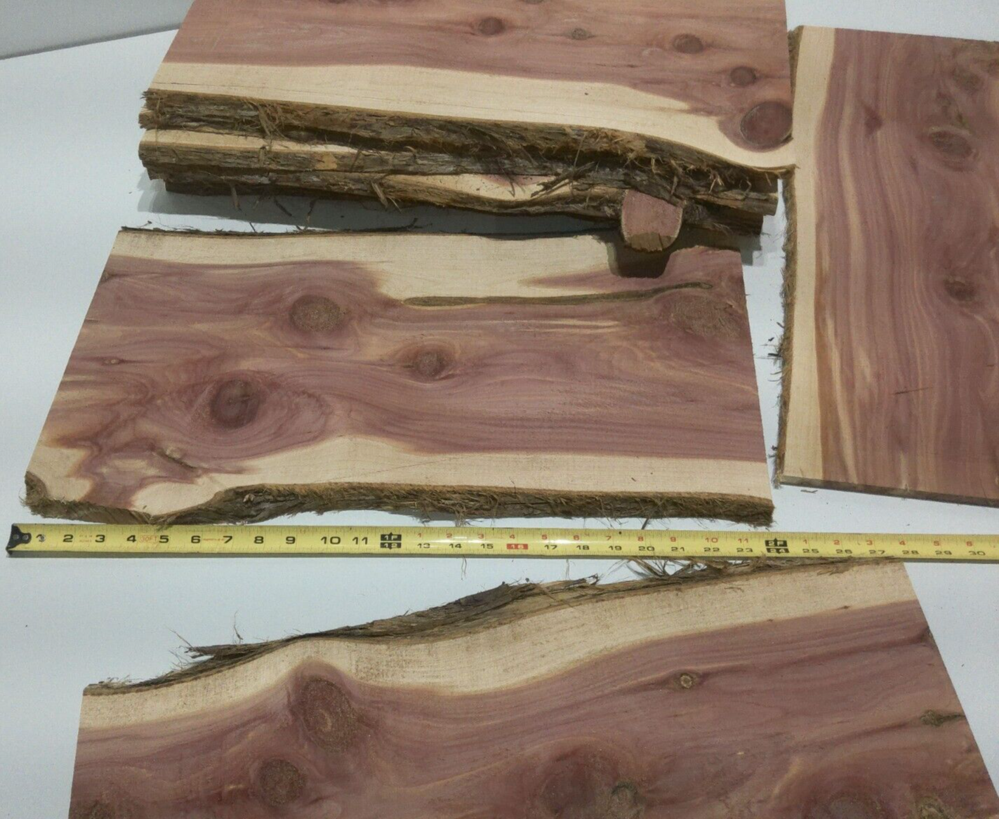 1 Milled Kiln Dried Eastern Red Cedar Lumber SLAB 24" X 8-12" X 1/2" RARE Our Wood Shop - фотография #8
