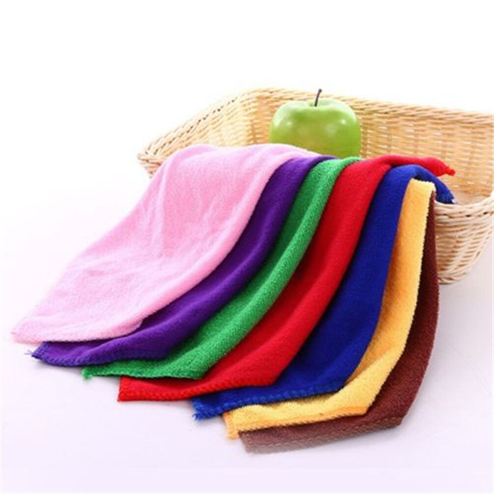 10pcs Soothing Microfiber Face Towel Cleaning Wash Cloth Hand Square Towel Unbranded Does Not Apply - фотография #2