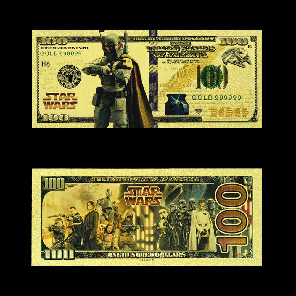 Set of 10 Colourful Star Wars Gold Plated Banknotes Crafts Home Decoration Без бренда - фотография #9