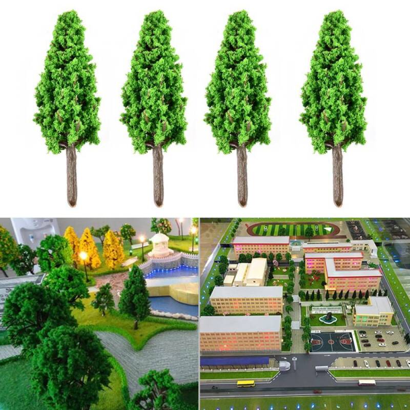 50pc Model Trees Train Railroad Diorama Wargame Park Scenery HO scale 55mm Mini Unbranded Does Not Apply - фотография #8