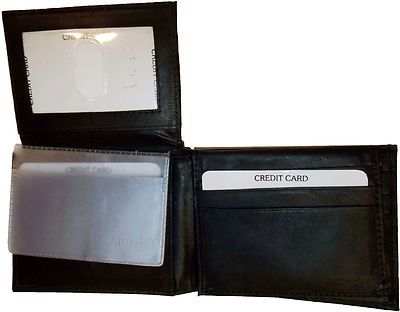 Lot of 3. Man's Wallet. Bi fold Leather Wallet 12 Credit Cards 2 IDs Suede lined Unbranded - фотография #6