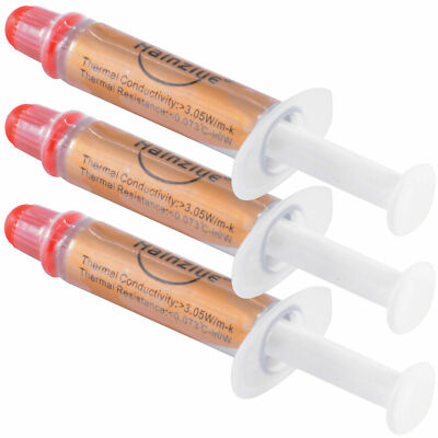 3pcs High Performance Gold Thermal Grease CPU Heatsink Compound Paste Syringe Halnziye Does Not Apply