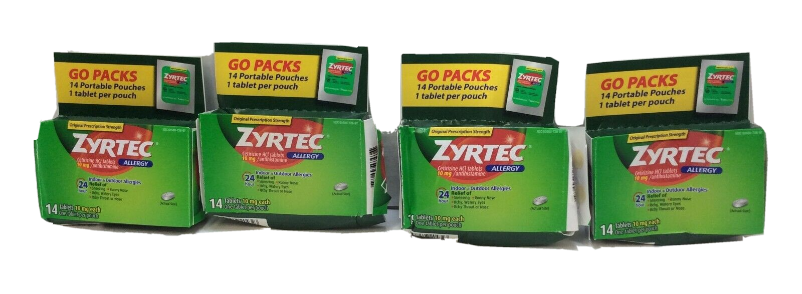 Zyrtec Allergy 10 mg, 56 Tablets, 24 Hr, Portable Pouches Exp . 10/2023 Zyrtec 20432