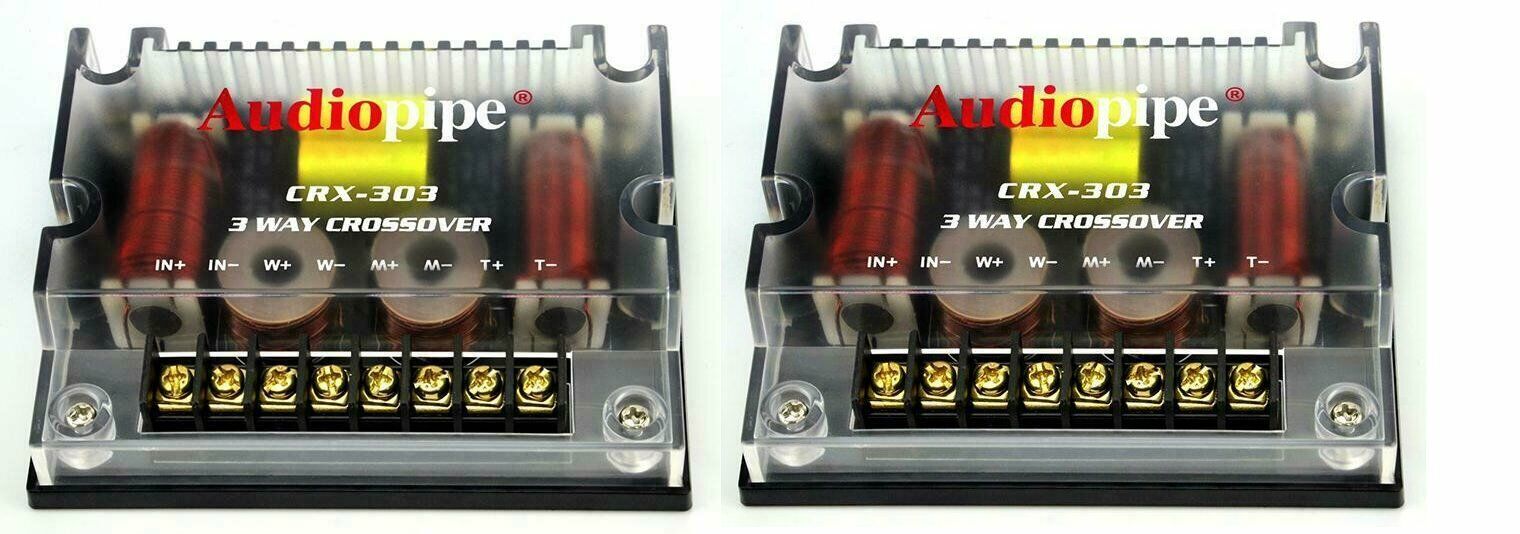 2) Audiopipe 3 Way Crossover CRX-303 300 Watts Passive Crossover Car Audio 4 Ohm Audiopipe CRX303