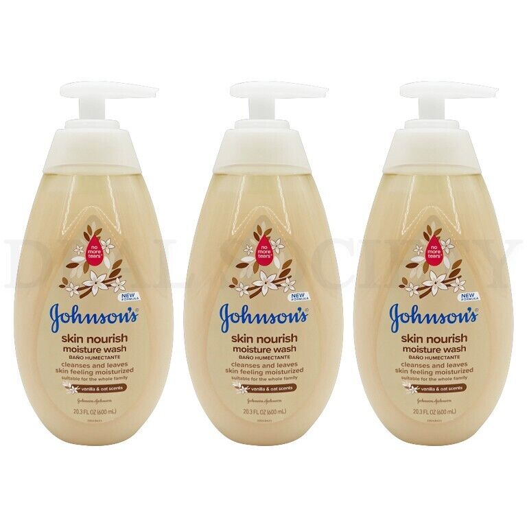 Johnson's Skin Nourish Moisture Wash, Vanilla & Oat, 20.3 fl. oz - Lot of 3 JOHNSON'S