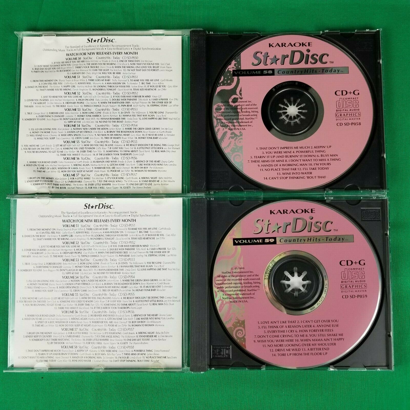 Pre-Owned Lot of 2 StarDisc Karaoke Country Classics CD+G Volume 58 & 59 Star Disc - фотография #2