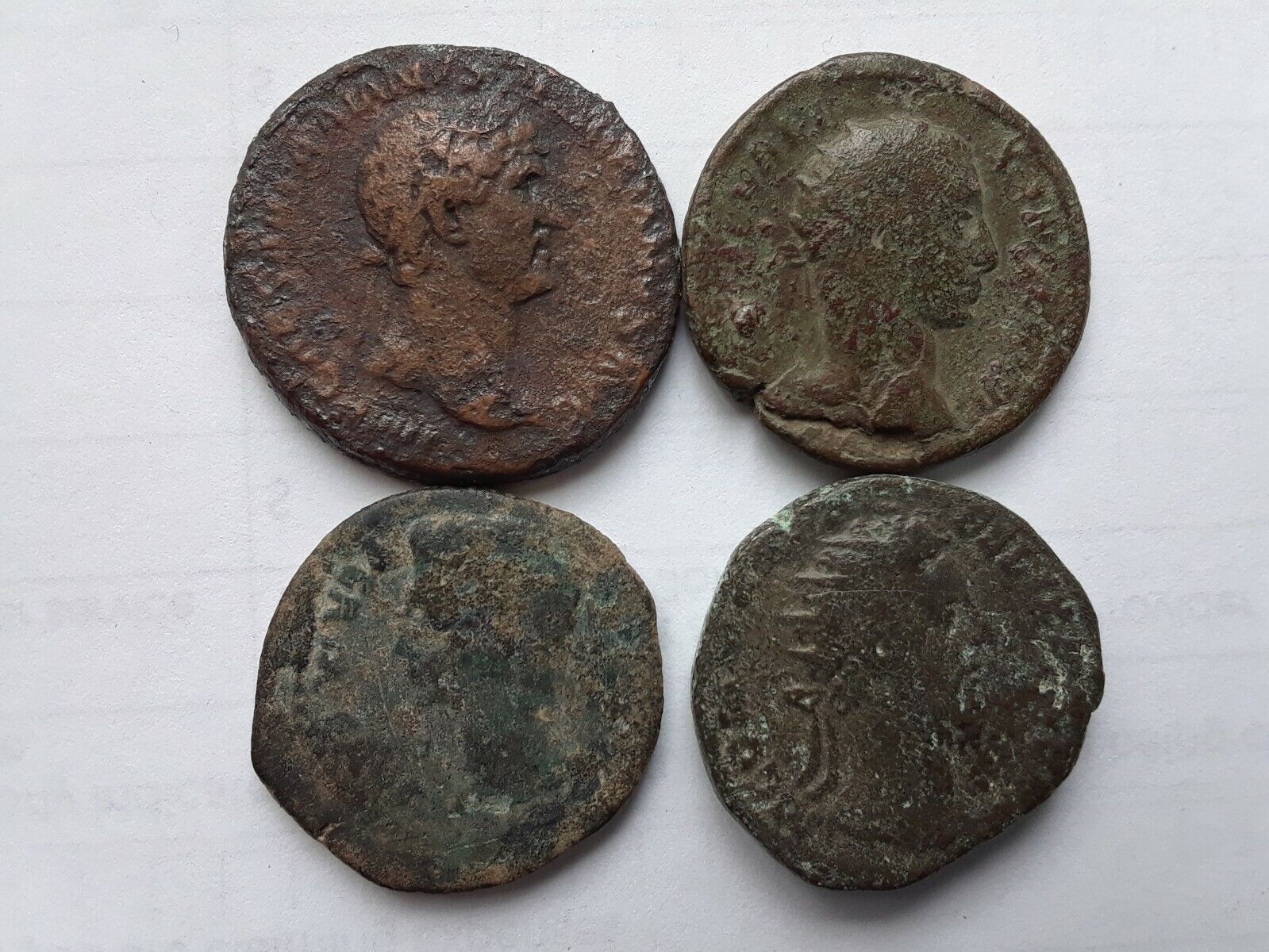 Roman Empire 4 AE coins Augustus, Hadrian, Severis Alexander,  Comodus  Без бренда