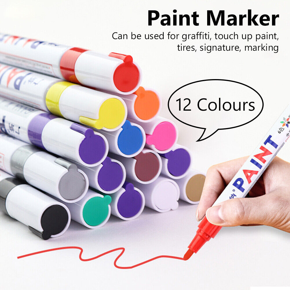 12Pcs Waterproof Permanent Paint Marker Pen For Car Tyre Tire Tread Rubber Metal Unbranded Does Not Apply - фотография #2