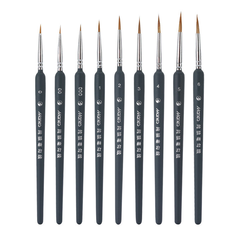 Fine Detail Paint Brush Set of 9pcs, Miniature Paint Brushes kit, Model Brush Unbranded Does Not Apply - фотография #12