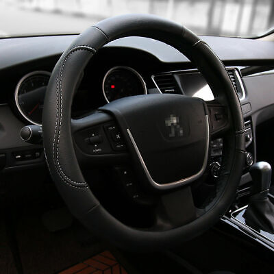 15" Car Steering Wheel Cover Black PU Auto Car Sedan Cool Universal Fit Size M AOTOMIO - фотография #4