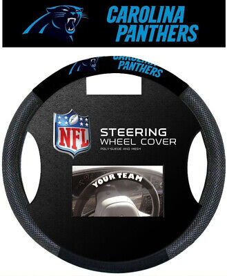 Carolina Panthers Steering Wheel Cover NFL Football Team Logo Poly Mesh BSI 98528