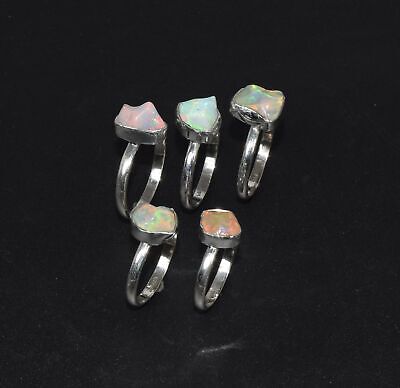 Wholesale 925 5PC Solid Sterling Silver Natural Ethiopian Opal Ring Lot! b758 Unbranded