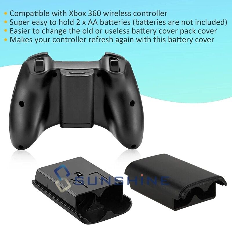 10x Black Replacement Battery Cover for Xbox 360 controller - Case, Shell, Pack Unbranded Does not apply - фотография #3