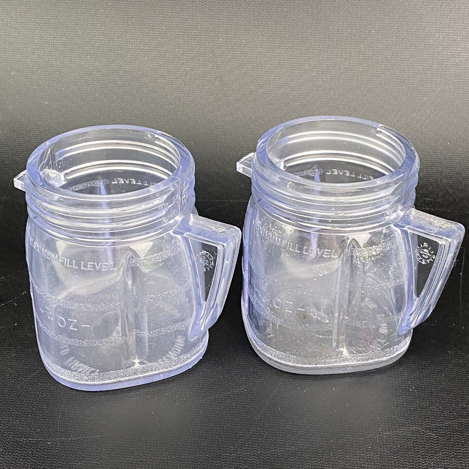Set of 2 OSTERIZER Oster Mini Blend & Store 8 oz Vintage Acrylic Jar Containers Oster Blend And Store