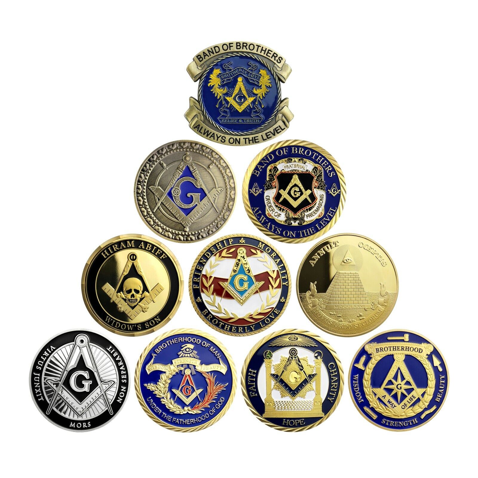 Masonic Challenge Coin Lot Entered Apprentice Fellow Craft Master Mason Emblem Без бренда