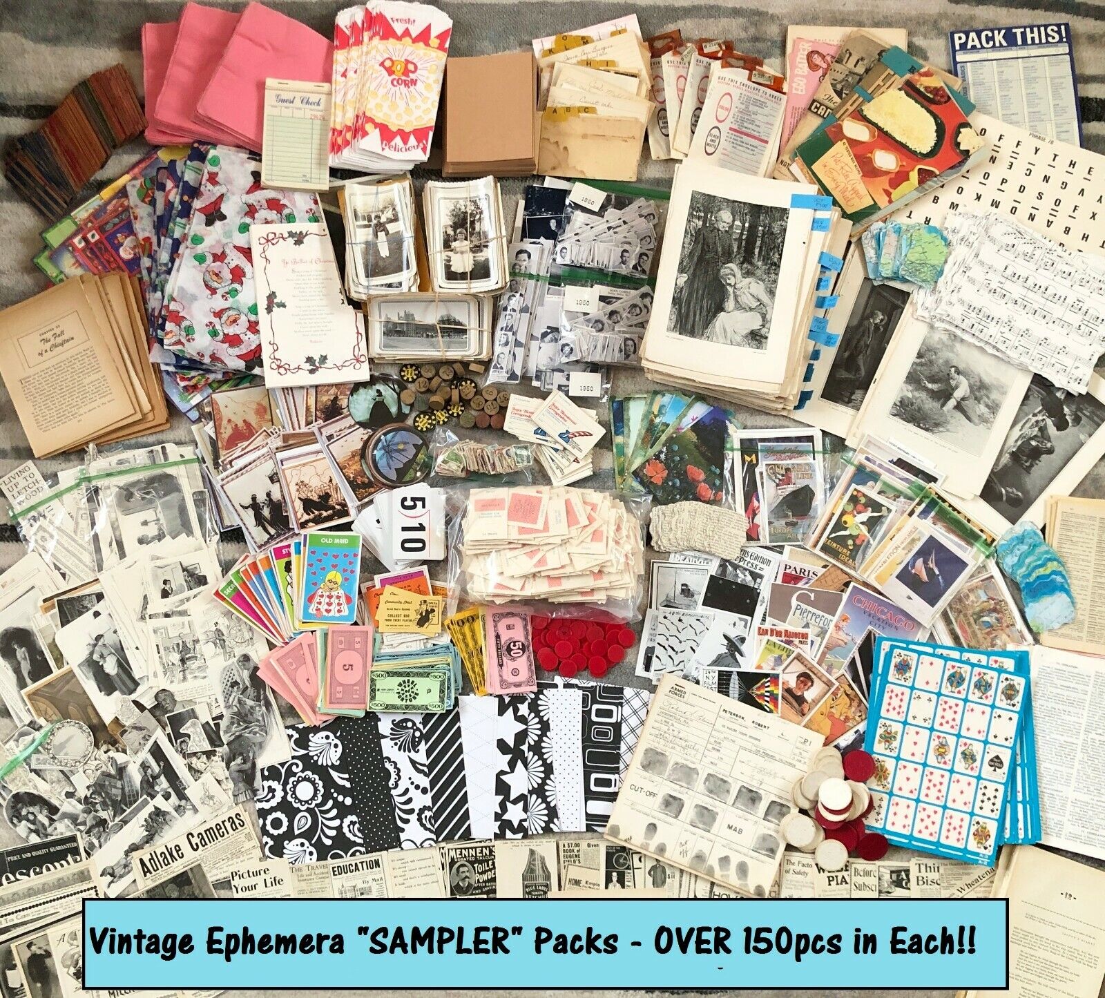 Vtg Ephemera"SAMPLER PACKS"Junk Journal Collage Art Scrap Supply Lots~OVER150pcs Без бренда