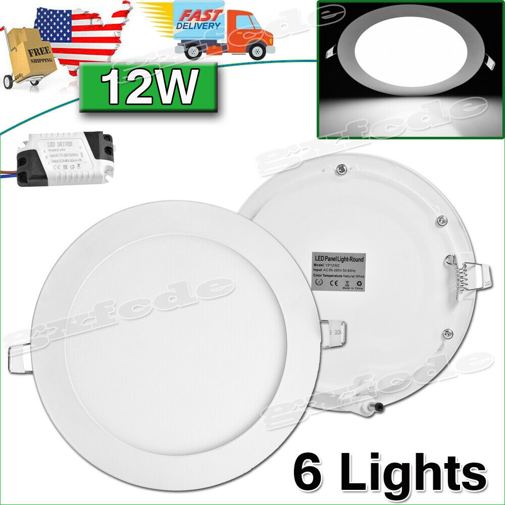 6 Pack 6 Inch LED Ceiling Lights Ultra-Thin Recessed Retrofit Kit 6000K Daylight Cutever Does not apply