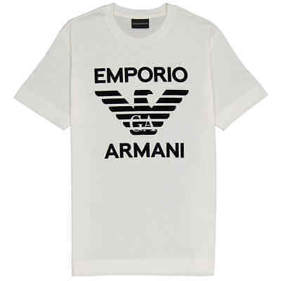 Emporio Armani Men's White Logo-print T-shirt Emporio Armani 6K1TD0-1JSAZ-0101