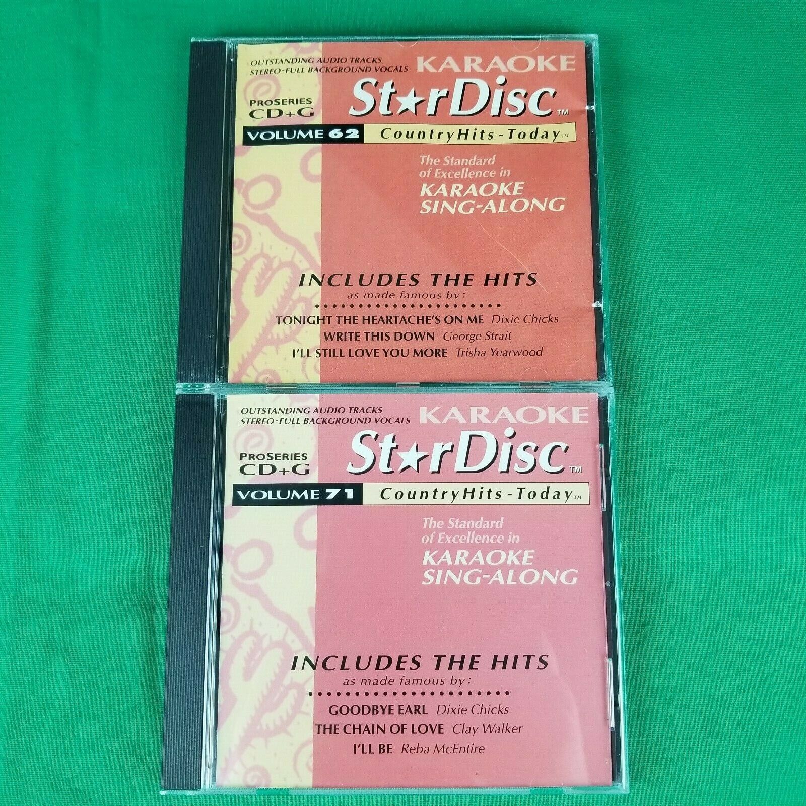 Pre-Owned Lot of 2 StarDisc Karaoke Country Classics CD+G Volume 62 & 71 Star Disc