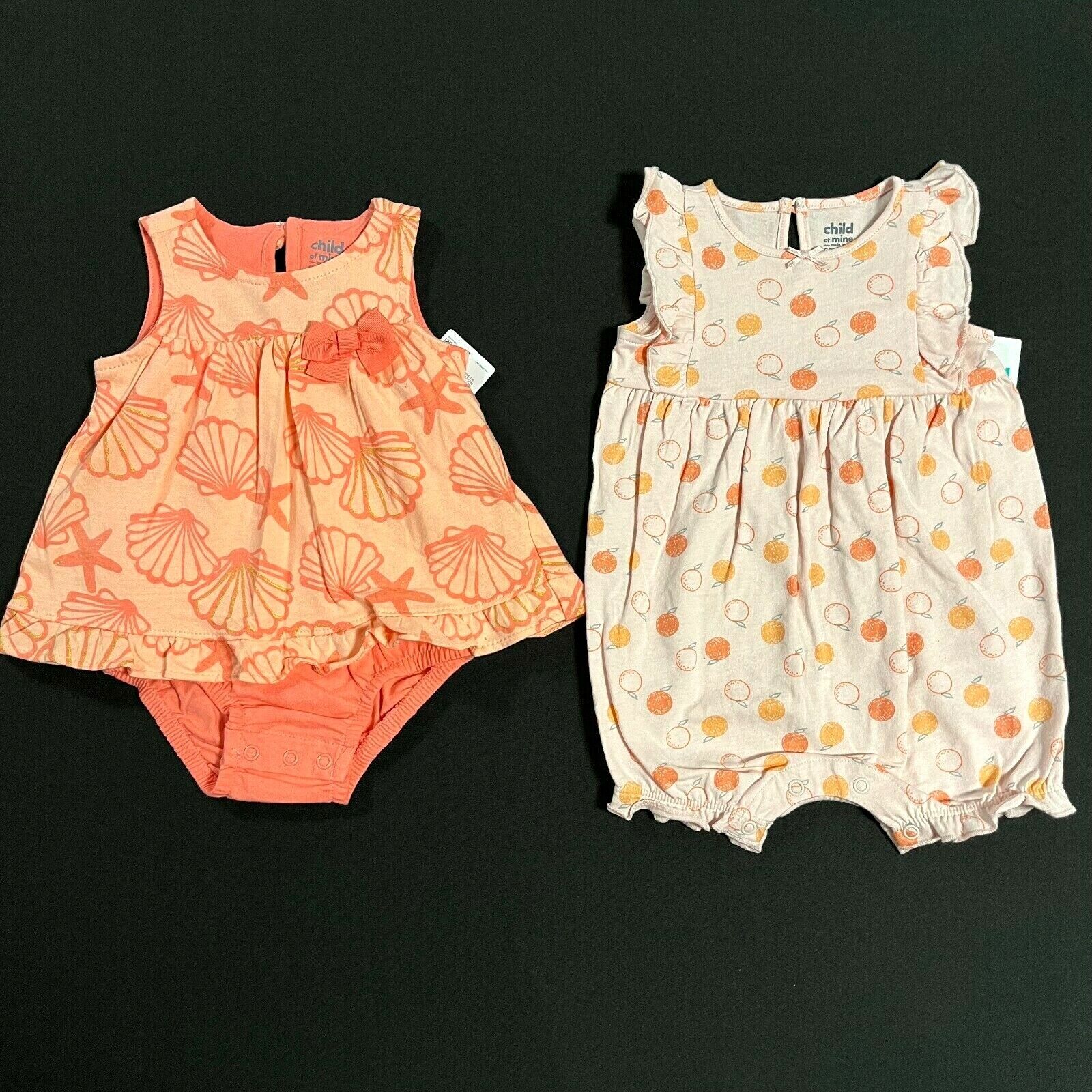 Child of Mine by Carters Baby Girls Rompers Size 3-6 Months Multicolor Lot of 2 Child of Mine by Carter's