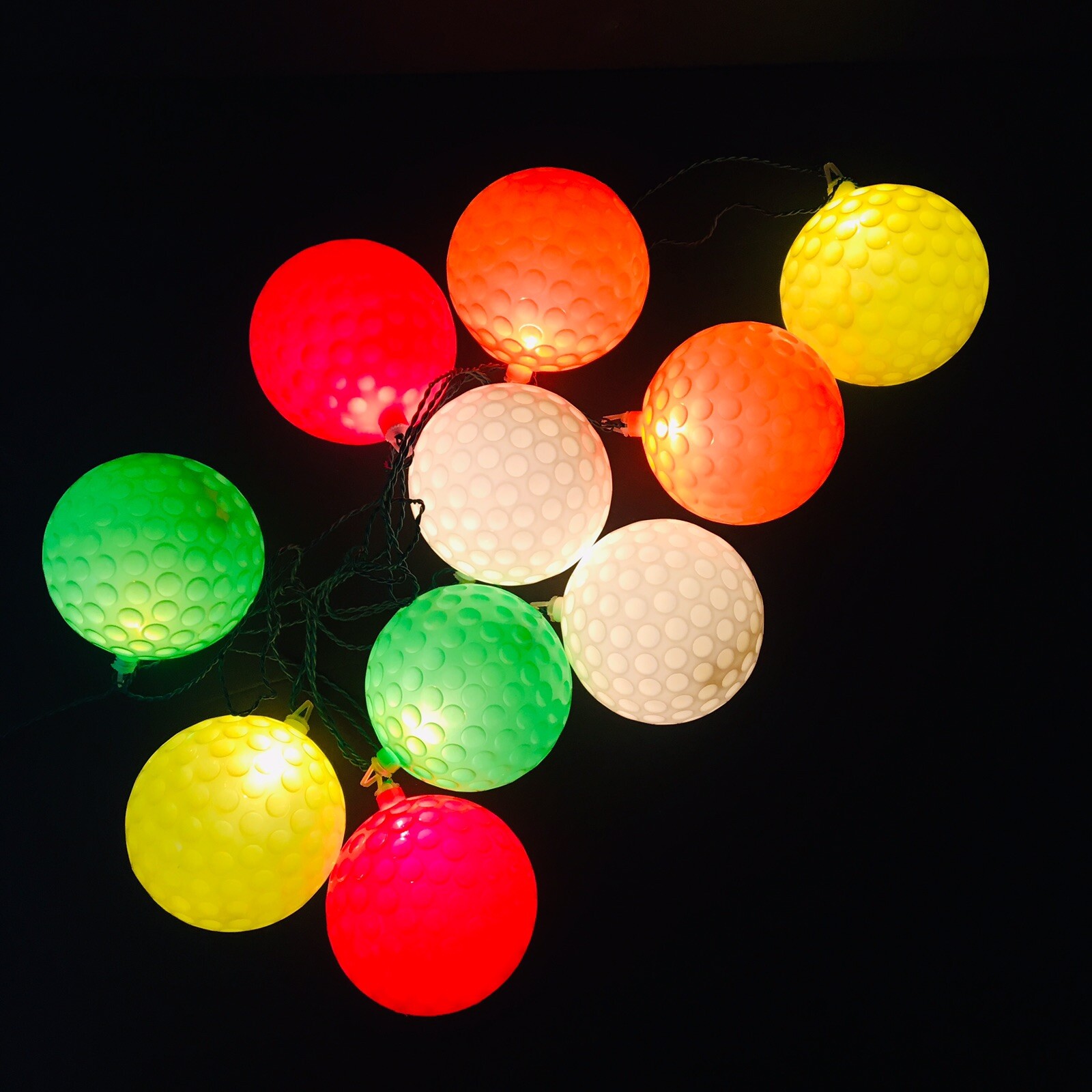 Vintage Kurt S. Adler Golf Ball Party Patio Lights 10 Lights Bright Waterproof Без бренда - фотография #2