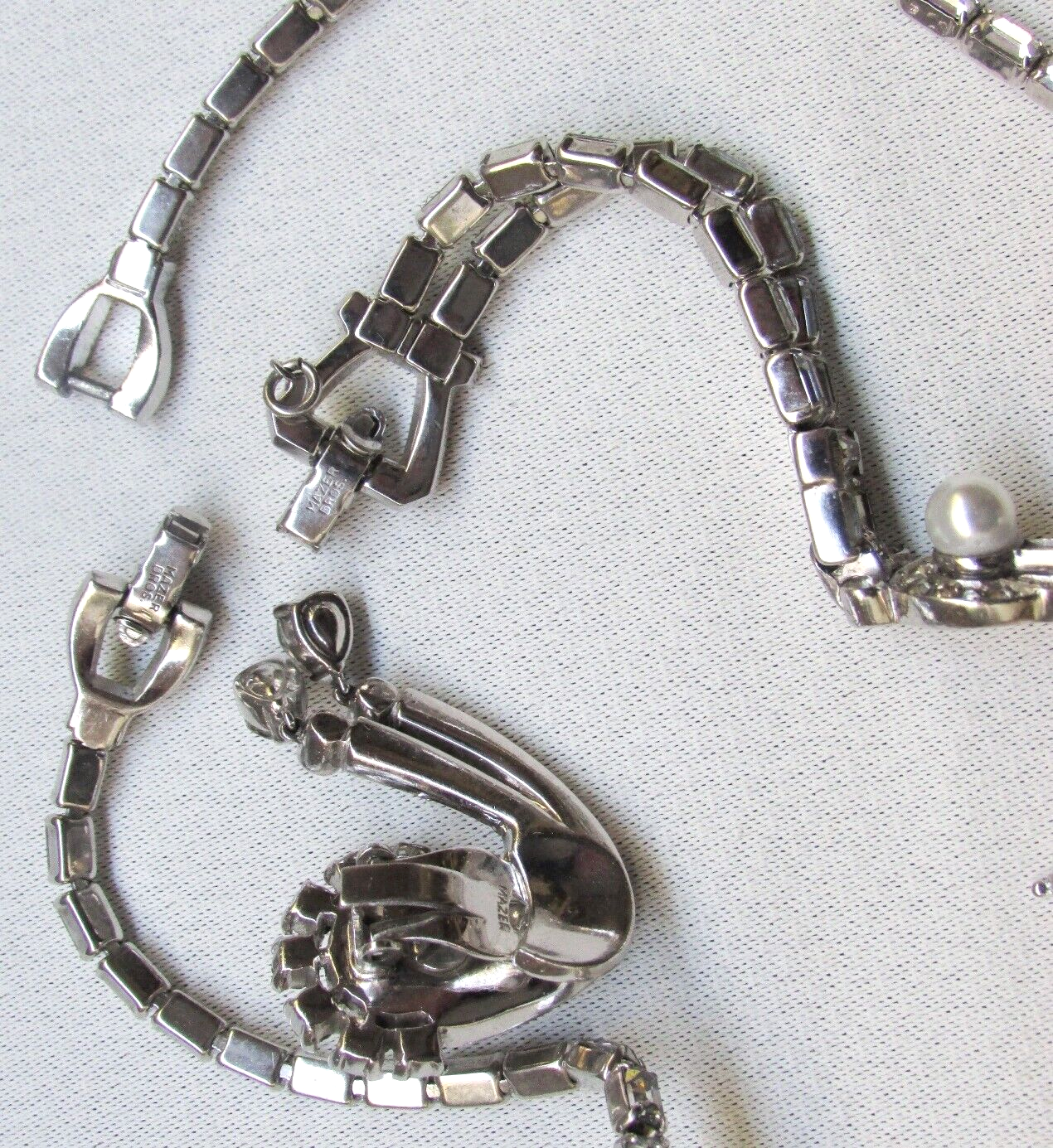 Vt 1940s Older Set Necklace Bracelet Single Earring MAZER BROS Signed Jomaz 694j Jomaz - фотография #4