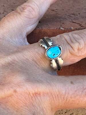 Beautiful Navajo Jagged Sterling Silver Kingman Turquoise Mesa Ring Без бренда Rings  Ring  Turquoise  29caf959-c9 - фотография #6