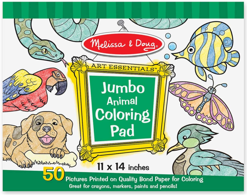 Melissa & Doug Jumbo Coloring Pad (11 X 14 Inches) - Animals, 50 Pictures - Anim Does not apply Does not apply
