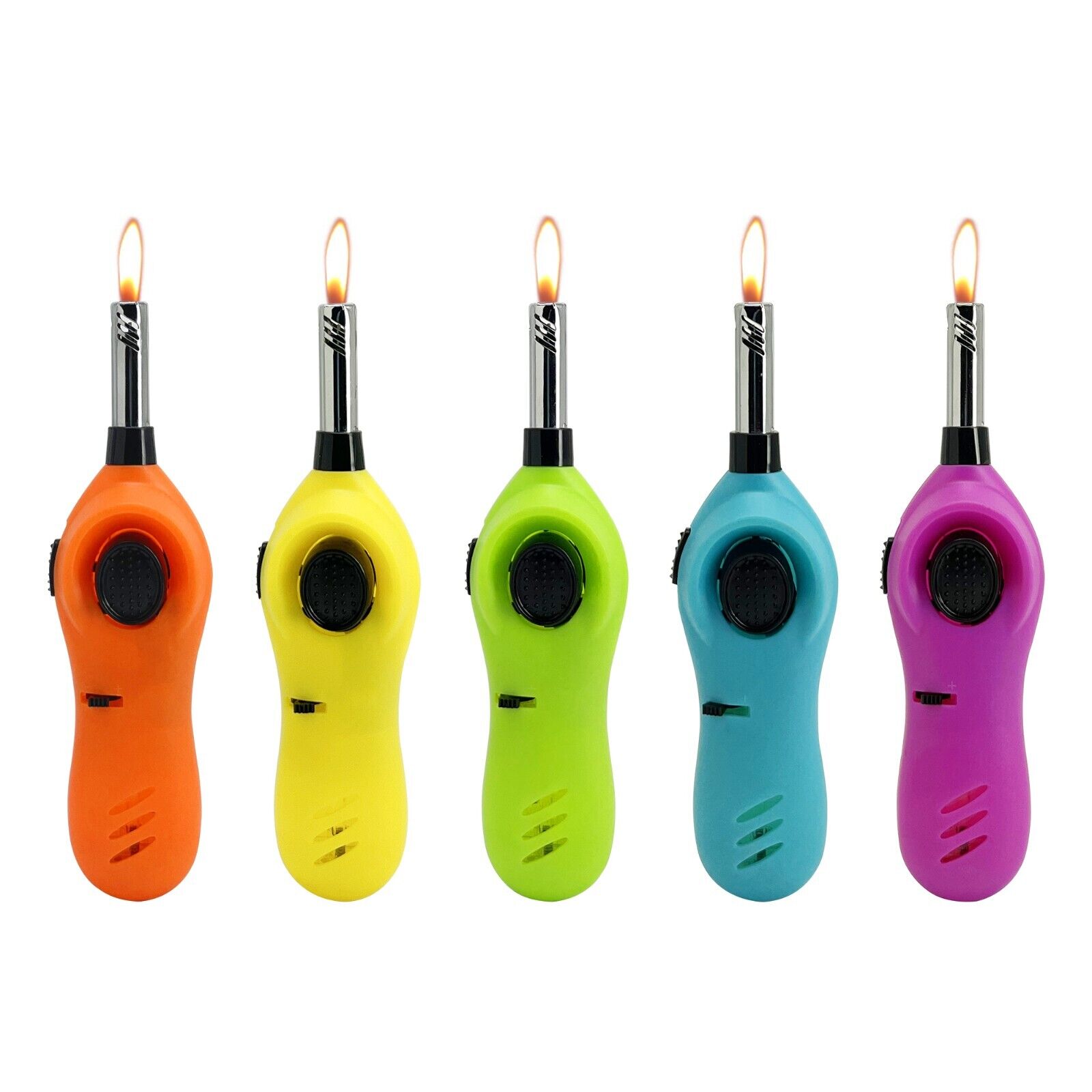 Mini Candle Lighter Long Neck with Safety Lock Butane Already Filled Pack of 5 Без бренда