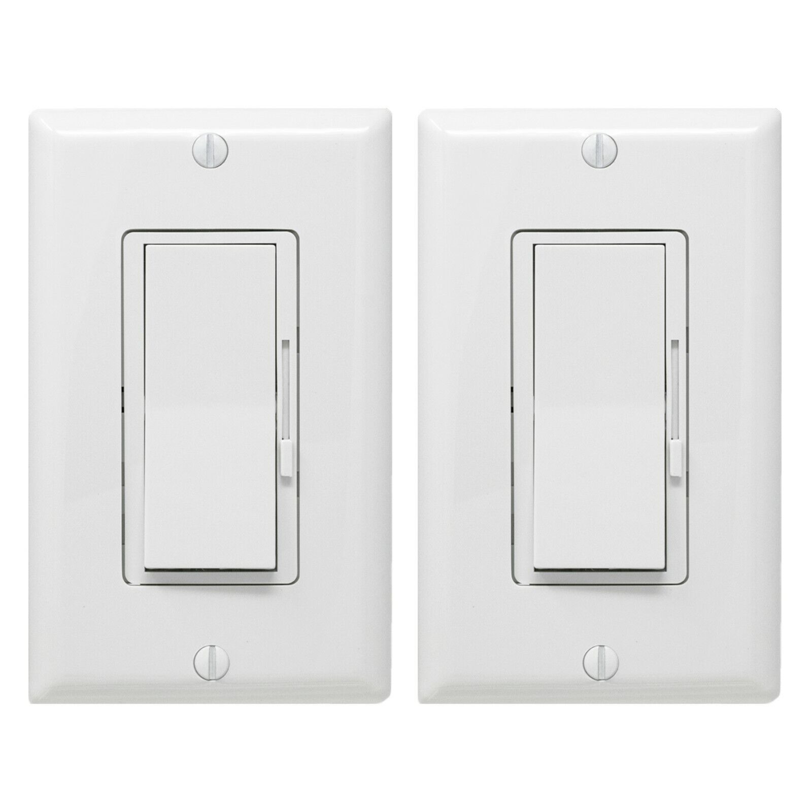[2-Pack] Dimmer Light Switch- Single Pole or 3-Way for LED /Incandescent/ CFL McFadden Electric VX-DM-D3W-W