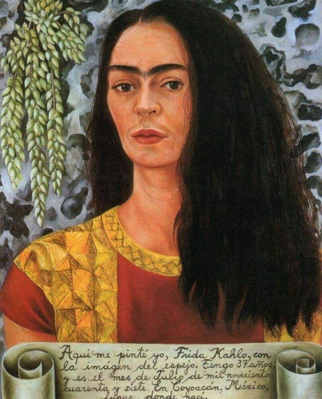 Print -    Self Portrait with Loose Hair, 1947 by Frida Kahlo Без бренда