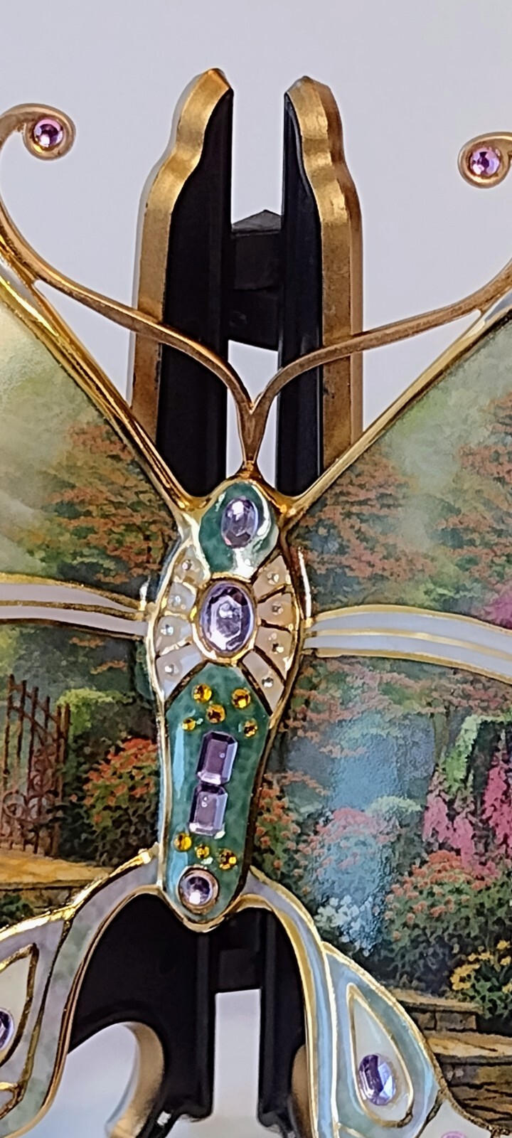 Bradford Xchg. Thomas Kincaid JEWELED BUTTERFLY Wall Art EUC On Wings of Beauty Thomas Kinkade - фотография #17
