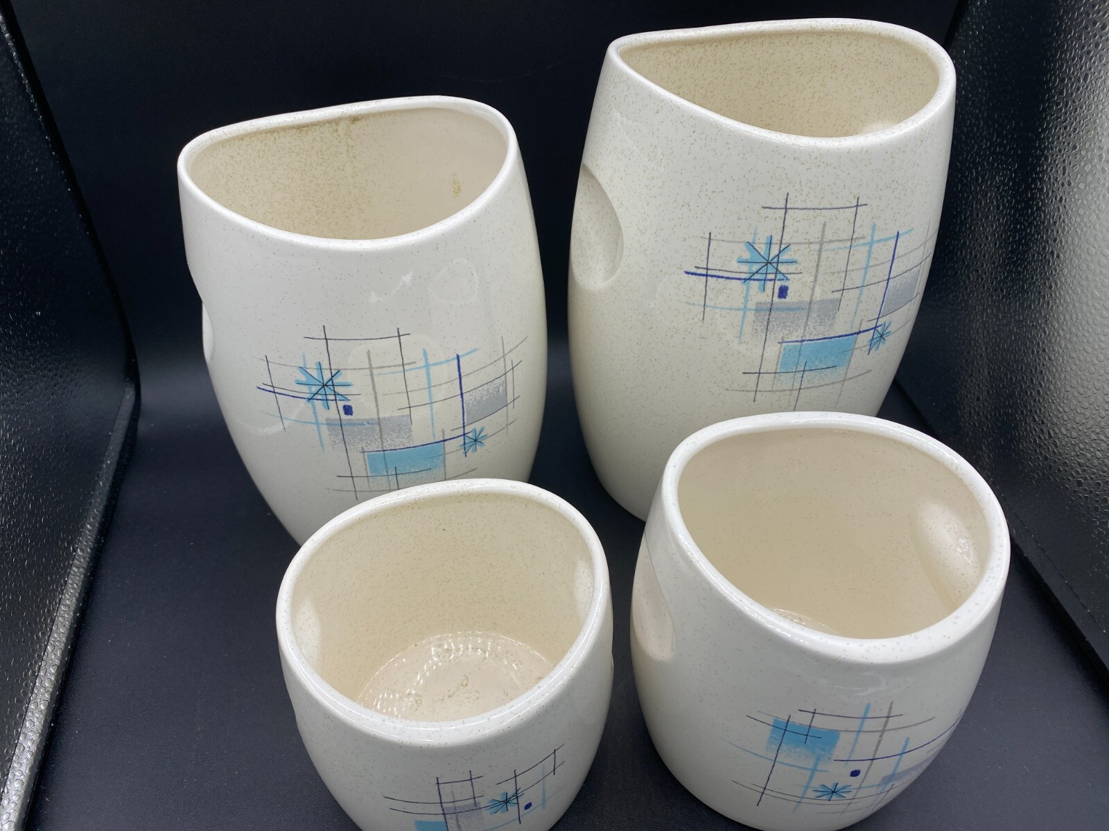SET of 4 Franciscan Oasis Canisters w Lids - 1955-58 - Eclipse - Starburst Duet Franciscan Franciscan Starburst - фотография #4