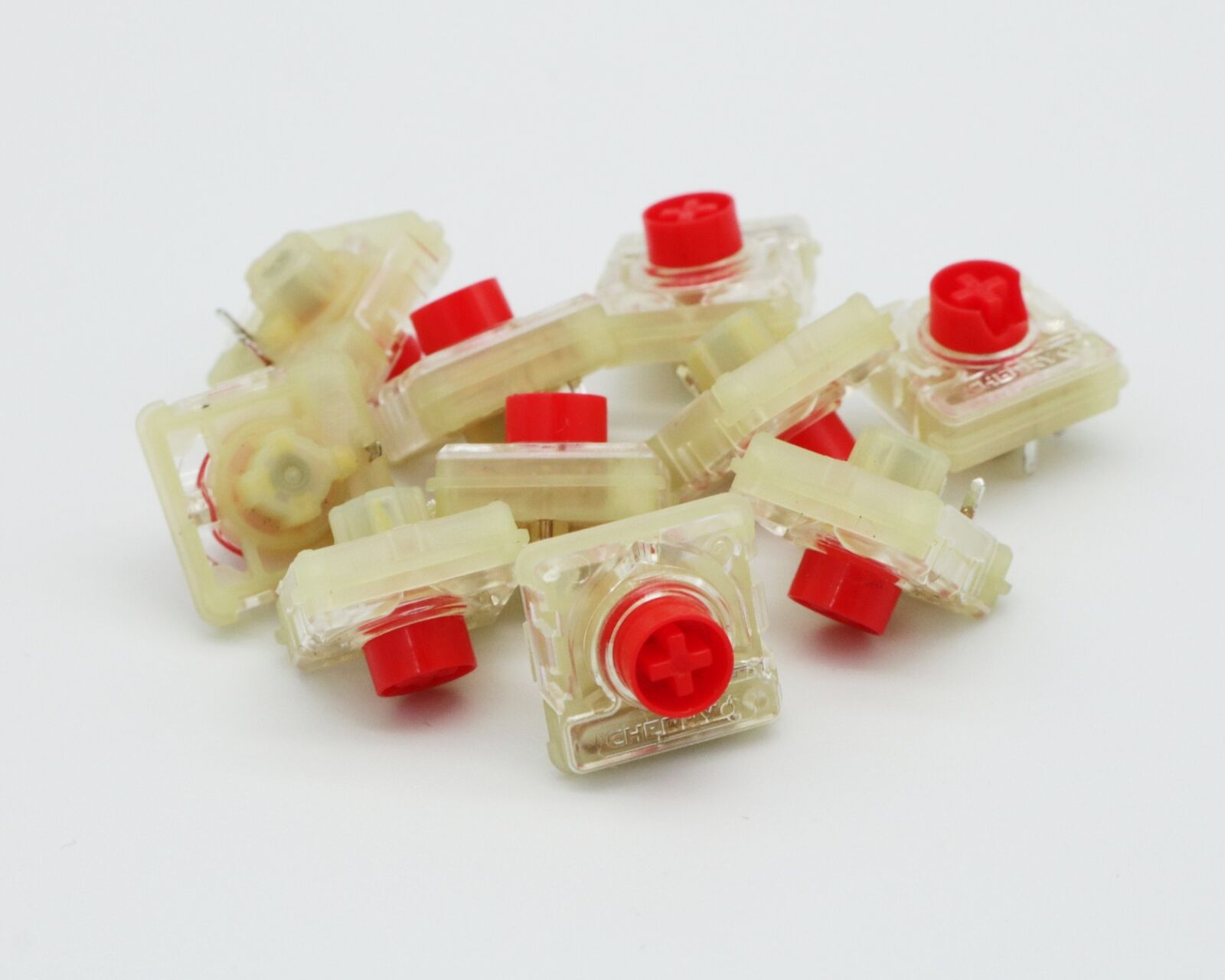 10pcs Cherry MX Low Profile RGB Red Switches Used CHERRY