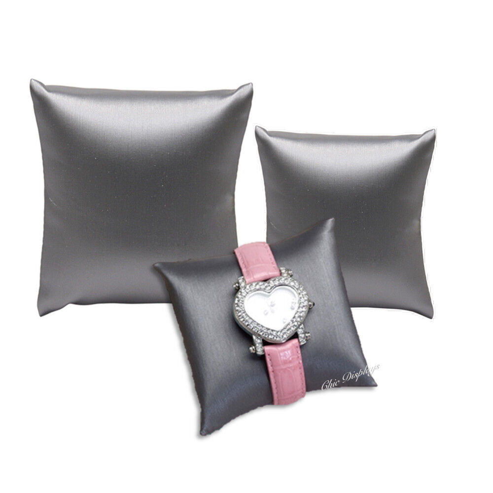 3Pc Watch Pillow Displays Steel Grey Bracelet Pillow Displays 3x3, 4x4, 5x5  Unbranded