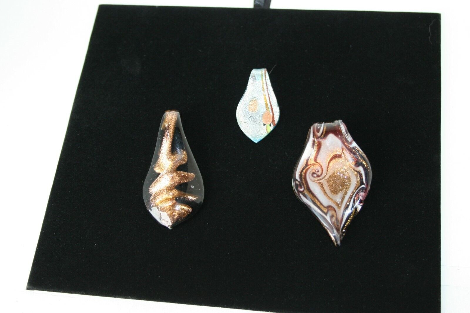 Vintage Artisan Glass Pendant LOT 3 pcs. Art Glass Pendants LOT Unbranded