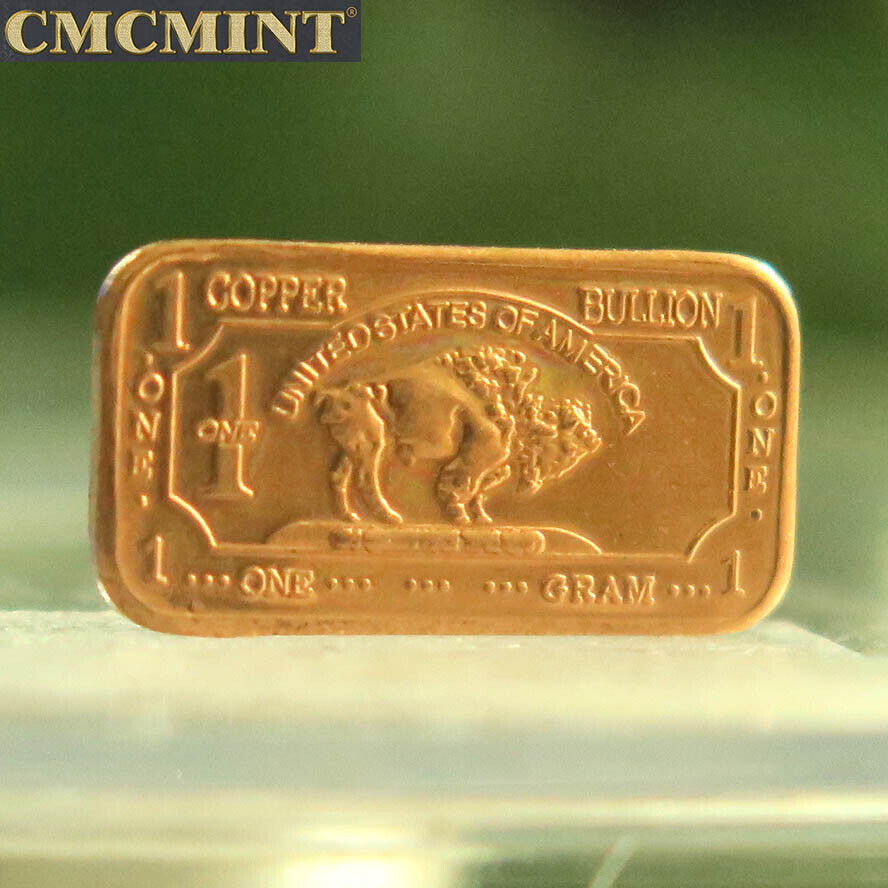 1 gram solid pure Copper buffalo bar, 10pcs/lot, free shipping to worldwide CMCMINT A111 - фотография #2
