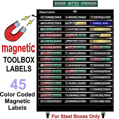 Ultimate Magnetic Tool Box Labels (Green) to fit all tool storage cabinets SteelLabels.com UMAGG001 - фотография #2