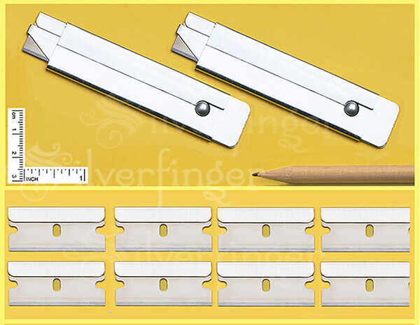 2 BOX CUTTERS + 8 REFILL SINGLE EDGE RAZOR BLADES CARTON UTILITY KNIFE BOXCUTTER Unbranded Does Not Apply - фотография #4